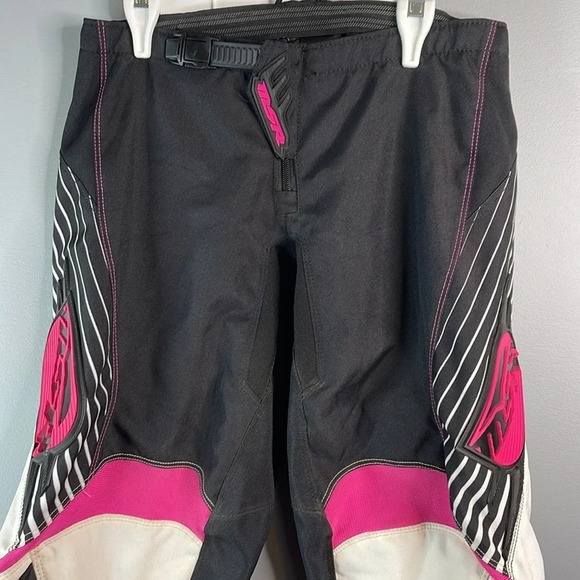 MSR STARLET Motocross Women’s Riding Pants MX Black Pink White Size 8 - Picture 3 of 11